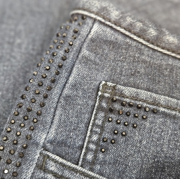 Lane Bryant Dark Wash Rhinestone Embellished Stretch‎ Denim Jeans Size 24 K70 - Picture 8 of 14
